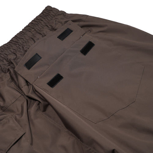 Side Darted Super Wide Jogger Pants Khaki Brown