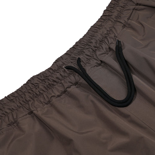 Side Darted Super Wide Jogger Pants Khaki Brown