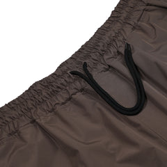 Side Darted Super Wide Jogger Pants Khaki Brown