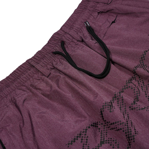 Dot Logo Printed Super Wide Ventilation Pants Melange Burgundy