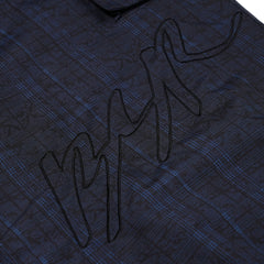 Python Check Super Wide Jogger Pants Dark Blue