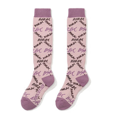 All-Over Script Logo Socks Pink