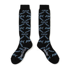 All-Over Script Logo Socks Black