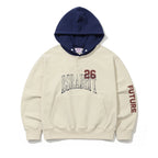 26 Logo Button Hoodie Cream