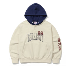 26 Logo Button Hoodie Cream