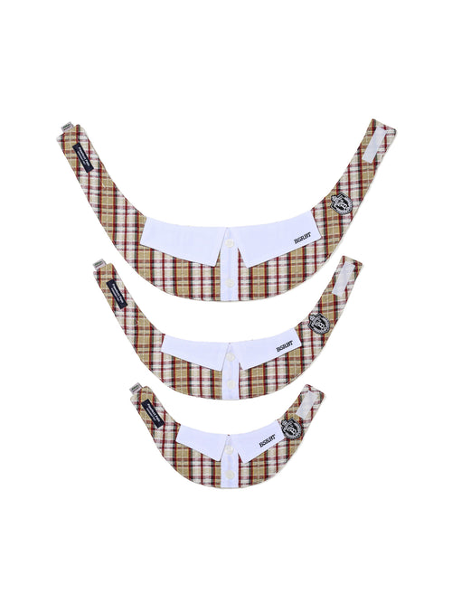 Pet Neck Collar Check Brown
