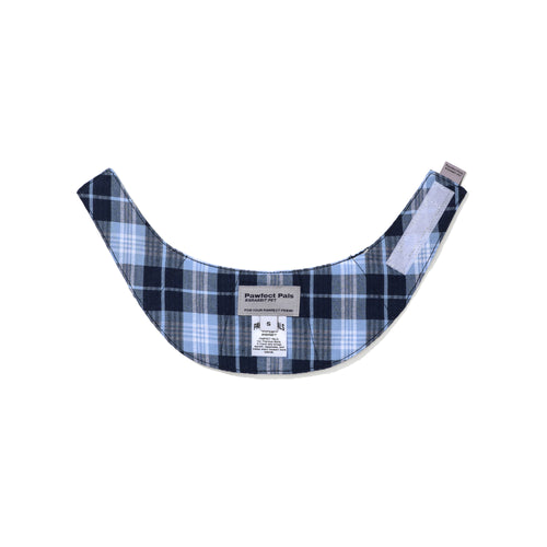 Pet Neck Collar Check Blue