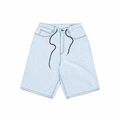 Carpenter Loosefit Denim Short Pants Iceblue
