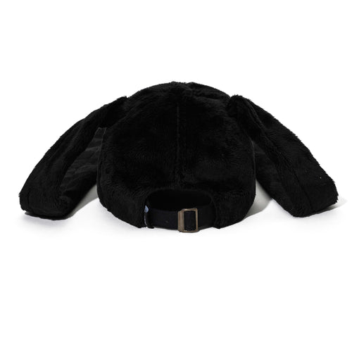 Bunny Ear Faux Fur Cap Black