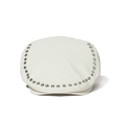 Jeweled Hunting Cap Cream Leather