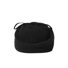Earflap 5 Panel Fleece Hat Black