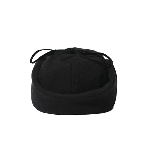 Earflap 5 Panel Fleece Hat Black