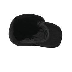 Earflap 5 Panel Fleece Hat Black