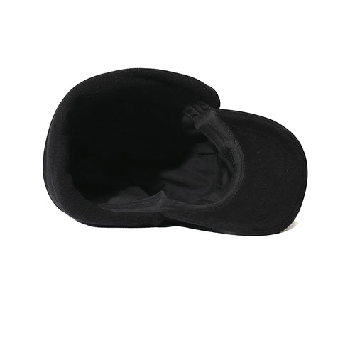 Earflap 5 Panel Fleece Hat Black