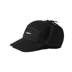 Earflap 5 Panel Fleece Hat Black