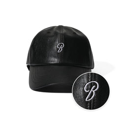 B Logo Vegan Leather Cap Black