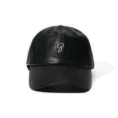 B Logo Vegan Leather Cap Black