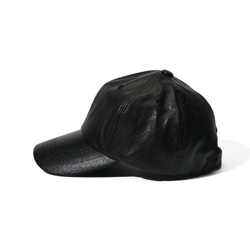 B Logo Vegan Leather Cap Black