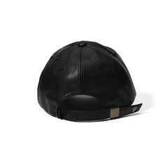 B Logo Vegan Leather Cap Black