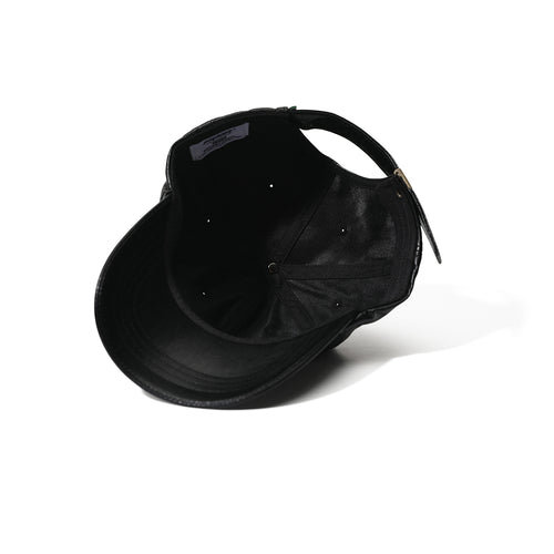 B Logo Vegan Leather Cap Black