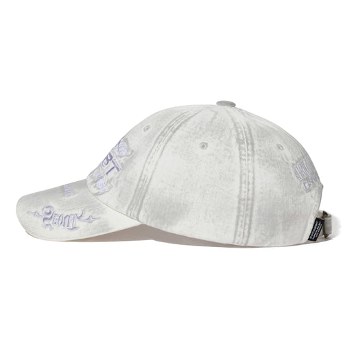 3D Embroidery Dirty Washed Cotton Cap White