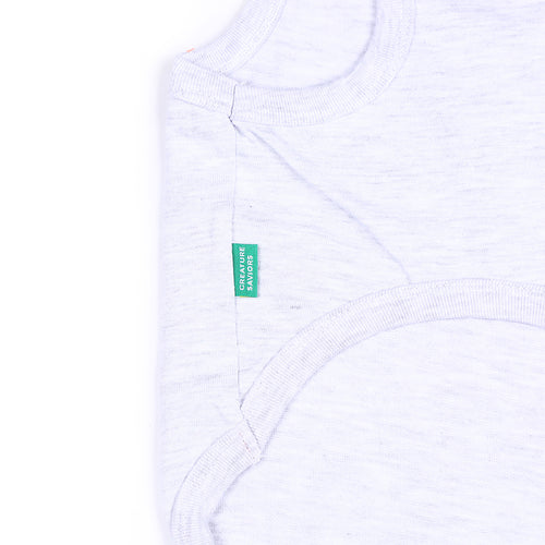 CS PUPPY ARCH LOGO T LIGHT HEATHER GREY