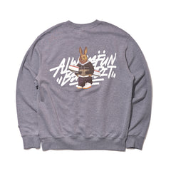 Always Bear Rabbit Welcome Dry Sweat Shirt Dark Gray