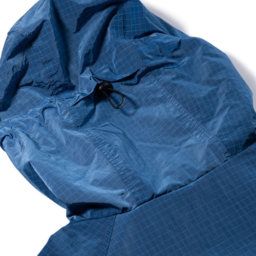 Shadow Grid Hooded Anorak Jacket Cobalt Blue
