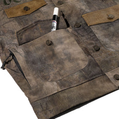 Rustic Artwork Wide Work Jacket Wood Brown
