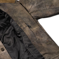 Rustic Artwork Wide Work Jacket Wood Brown