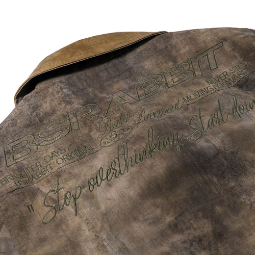 Rustic Artwork Wide Work Jacket Wood Brown