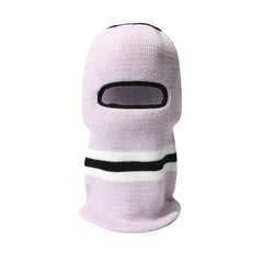 Open Face Mask Stripe Purple