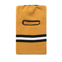 Open Face Mask Stripe Mustard