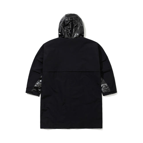 Gloss Panel Rain Coat Black