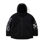 Dual Zip Seam Sealing Hooded Jacket Ink Splatter Black