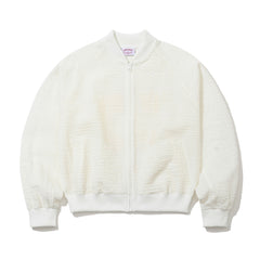 Sheer Cotton Bomber Jacket Off White