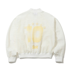 Sheer Cotton Bomber Jacket Off White