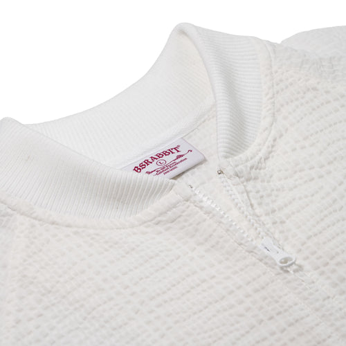 Sheer Cotton Bomber Jacket Off White