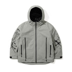 Dual Zip Seam Sealing Hooded Jacket Ink Splatter Gray