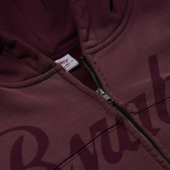 Bsr Washed Zip-Up Hoodie Wine