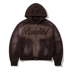 Bsr Washed Zip-Up Hoodie Brown