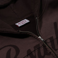 Bsr Washed Zip-Up Hoodie Brown