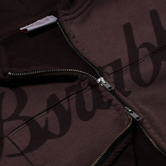 Bsr Washed Zip-Up Hoodie Brown