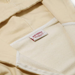 Oil-Washed Graphic Zip-Up Hoodie Ivory