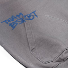 Oil-Washed Graphic Zip-Up Hoodie Light Gray