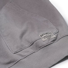 Oil-Washed Graphic Zip-Up Hoodie Light Gray