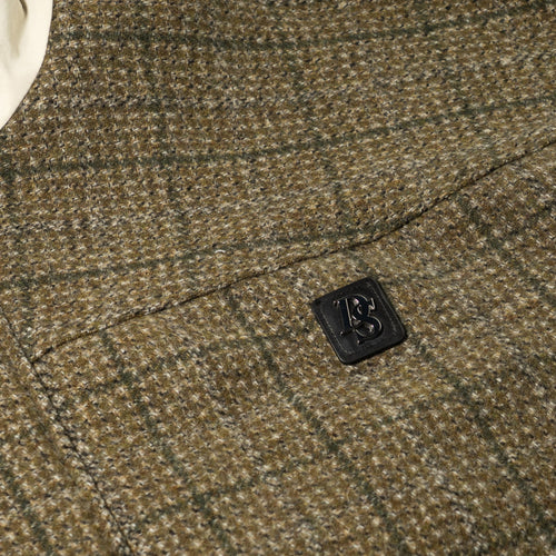 Dsxbs Classic Wool Hooded Jacket Khaki Check