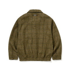 Dsxbs Classic Wool Collar Jacket Khaki Check