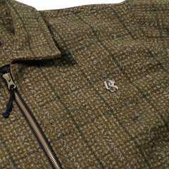 Dsxbs Classic Wool Collar Jacket Khaki Check