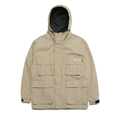 4Cargo Pocket Hooded Jacket Peach Beige